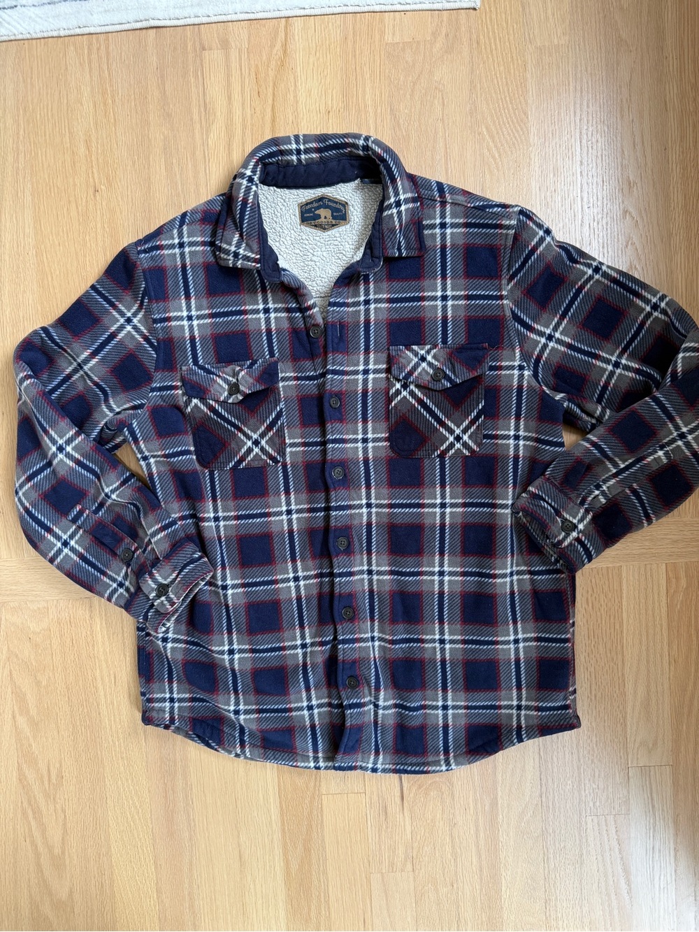 Freedom Foundry Sherpa-Lined Fleece Flannel Shacket (Mens L)